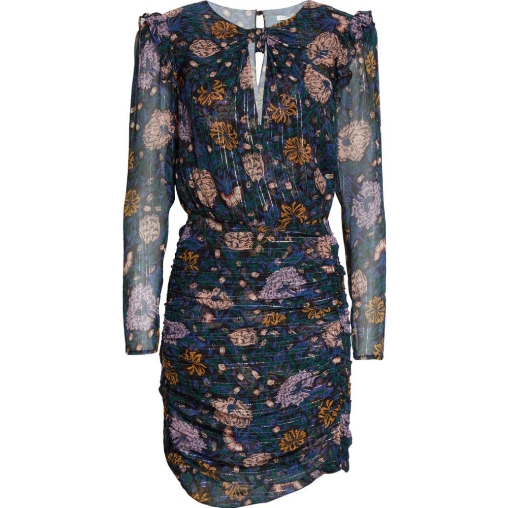 NWT Veronica Beard Peppa Floral Long Sleeve Silk Dress